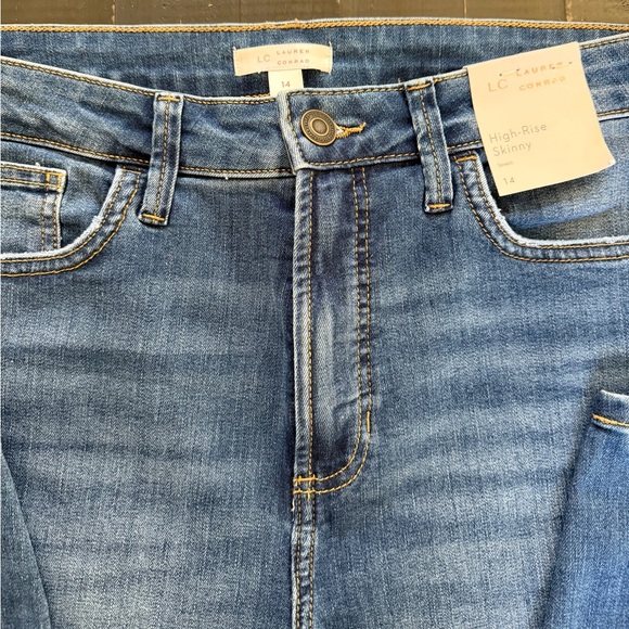 LC Lauren Conrad High Rise Blue Skinny Jeans - Picture 2 of 3